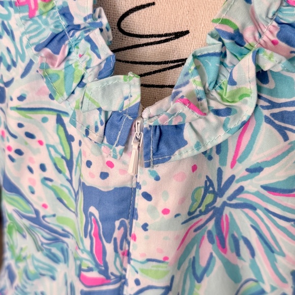 LILLY PULITZER | Fiesta Stretch Dress in Coastal Blue/Lion Around, size 2 - Picture 6 of 9